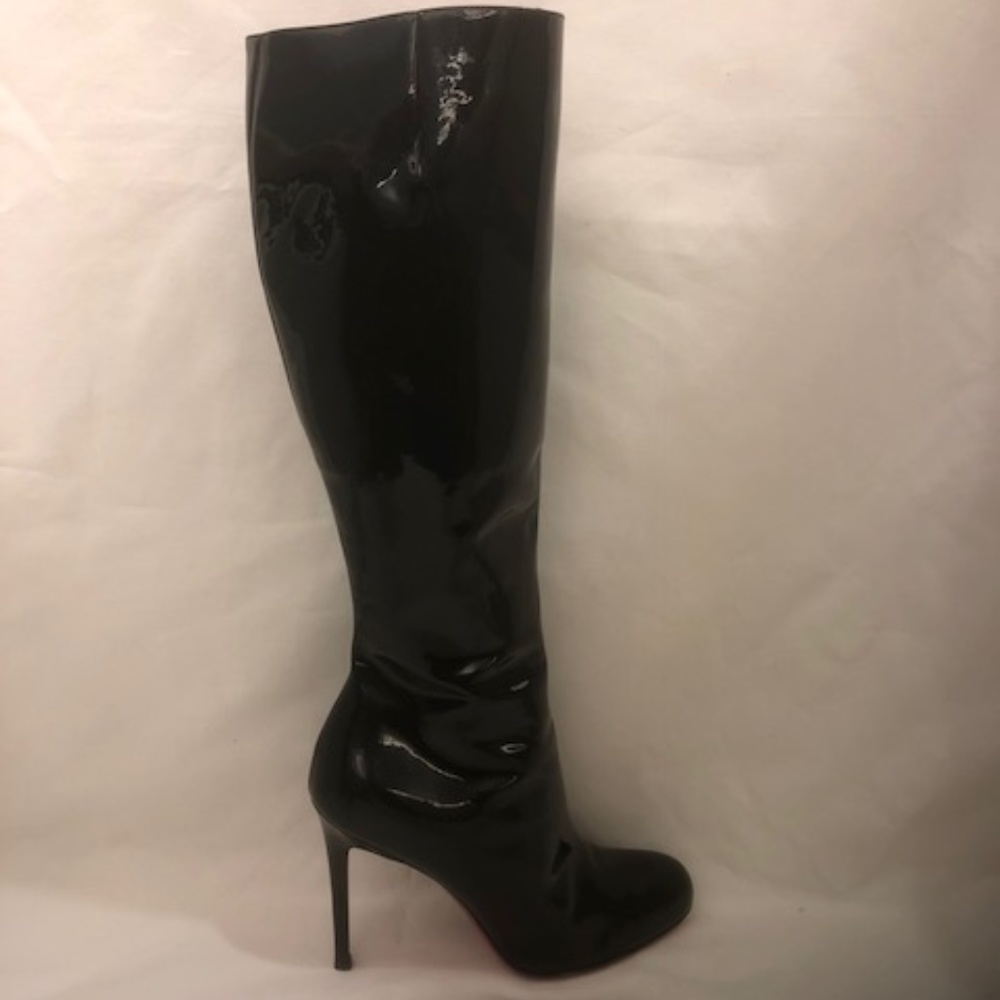 Platform Knee High Patent Boots (EUR 38.5)